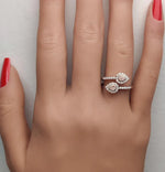 18K Solid Rose Gold Round Lab Grown Pink Diamond 0.41 Carat Cocktail Ring - Alternate Angle | Riyanika Jewels