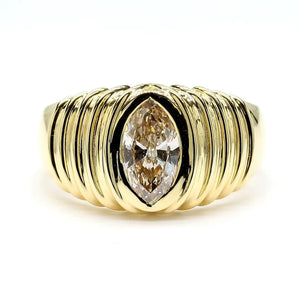 18K Solid Gold Marquise Lab Grown Diamond 0.73 Carat Cocktail Band | Riyanika Jewels