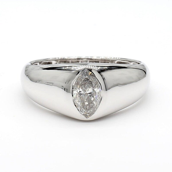 18K Solid Gold Marquise Lab Grown Diamond 0.62 Carat Cocktail Band | Riyanika Jewels