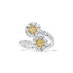 14K 2ct Lab Grown Yellow Diamond Cushion Cut Cocktail Ring