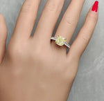 18K Solid Gold IGI Certified Lab Grown Yellow Cushion Diamond 4.55 Carat CTW Cocktail - Alternate Angle | Riyanika Jewels