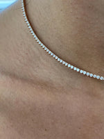 18K Solid Gold Lab Diamond Tennis Necklace - Detail | Riyanika Jewels