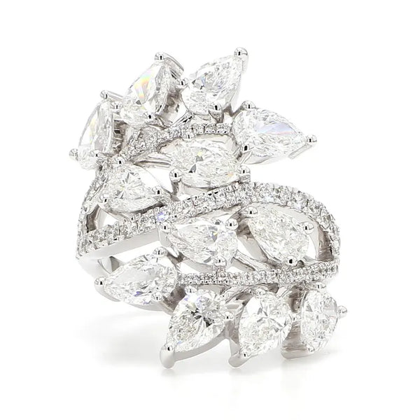 14K 5.11ct Lab Grown Diamond Pear Cut Cocktail Ring