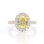 3.28ct Fancy Yellow Diamond Oval Cut Cocktail Ring in 18K Solid Gold | Riyanika