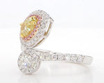 14K 2.05ct Lab Grown Yellow Diamond Pear Cut Cocktail Ring