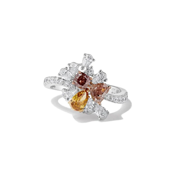 2.12ct Lab Grown Diamond Cocktail Ring in 18K Solid Gold | Riyanika