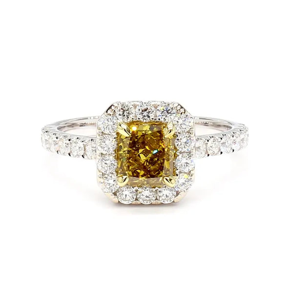 1.66ct Lab Grown Diamond Radiant Cut Cocktail Ring in 18K Solid Gold | Riyanika