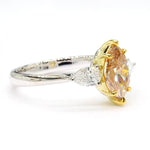 18K Solid Gold 1.70 Carat Marquise Yellow Lab Grown Diamond Cocktail Ring - Close Up | Riyanika Jewels
