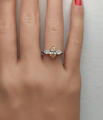 18K Solid Gold 1.70 Carat Marquise Yellow Lab Grown Diamond Cocktail Ring - Alternate Angle | Riyanika Jewels