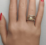 14K 0.5ct Lab Grown Yellow Diamond Pear Cut Cocktail Ring