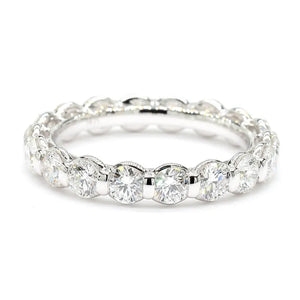 18K Solid Gold Round Lab Grown White Diamond 2.51 Carat Eternity Band | Riyanika Jewels