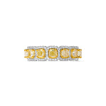 14K 1.8ct Lab Grown Yellow Diamond Cushion Cut Cocktail Ring