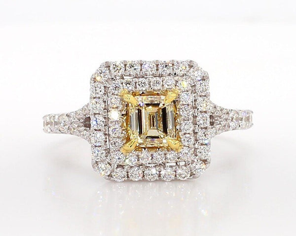 1.24ct Fancy Yellow Diamond Cocktail Ring in 18K Solid Gold | Riyanika