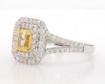 14K 1.5ct Lab Grown Yellow Diamond Radiant Cut Cocktail Ring