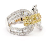 14K 2.11ct Lab Grown Yellow Diamond Cushion Cut Cocktail Band