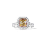 14K 1.61ct Lab Grown Yellow Diamond Radiant Cut Cocktail Ring