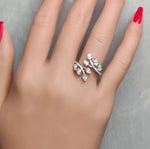 18K Solid Gold Pear Lab Grown Diamond 1.27 Carat Cocktail Ring - Close Up | Riyanika Jewels