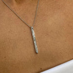 18K Solid Gold Lab Diamond Baguette Pendant Necklace - Detail | Riyanika Jewels