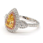 14K 2ct Lab Grown Yellow Diamond Pear Cut Cocktail Ring