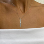18K Solid Gold Lab Diamond Baguette Pendant Necklace | Riyanika Jewels