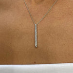 18K Solid Gold Lab Diamond Baguette Pendant Necklace - Side View | Riyanika Jewels