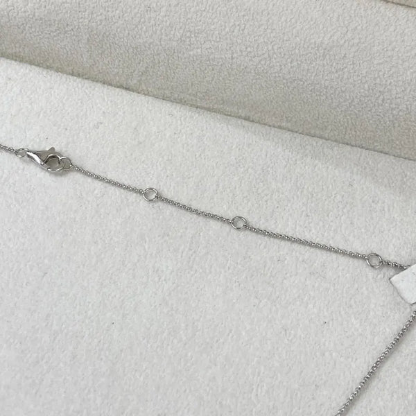 14K Natural Diamond Marquise Cut Cluster Chain Necklace
