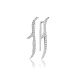 14K Solid Gold Natural Diamond Thorn Tribal Stud Earrings
