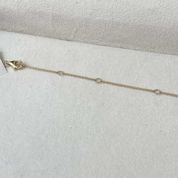 14K Solid Gold Emerald Diamond Chain Necklace