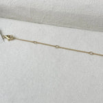 18K Solid Gold Emerald Diamond Chain Necklace - Side View | Riyanika Jewels