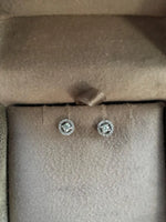 18K Solid Gold & Lab Grown Diamond Solitaire Stud Earrings in Prong Setting - Alternate Angle | Riyanika Jewels