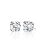 18K Solid Gold 8 Prong Lab Grown Diamond Solitaire Stud Earrings - Side View | Riyanika Jewels