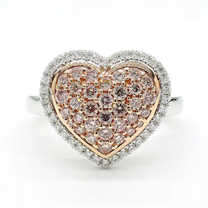 0.84ct Fancy Pink Diamond Round Cut Cocktail Ring in 18K Solid Gold | Riyanika