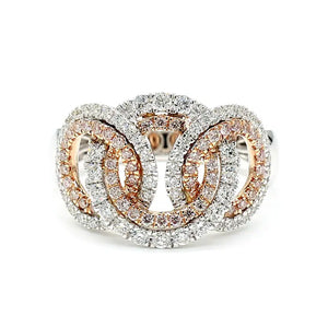 0.66ct Fancy Pink Diamond Round Cut Cocktail Ring in 18K Solid Gold | Riyanika
