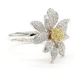 0.84ct Fancy Yellow Diamond Round Cut Cocktail Ring in 18K Solid Gold | Riyanika
