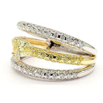 18K Solid Gold Pear Lab Grown Yellow Diamond 1.52 Carat Cocktail Ring - Side View | Riyanika Jewels