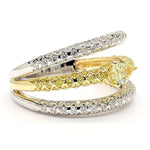 18K Solid Gold Pear Lab Grown Yellow Diamond 1.52 Carat Cocktail Ring - Close Up | Riyanika Jewels