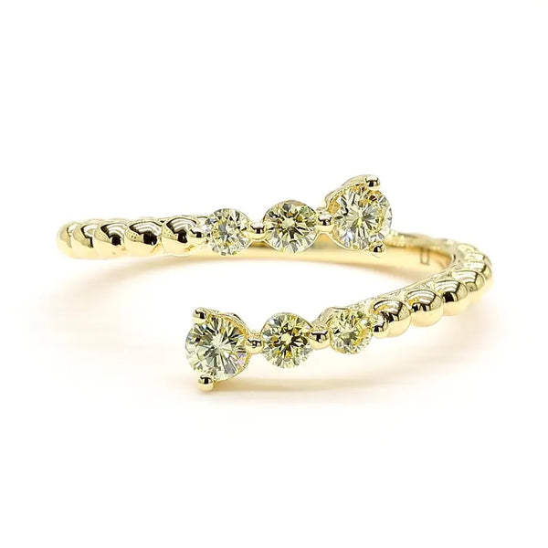 0.39ct Fancy Yellow Diamond Round Cut Cocktail Band in 18K Solid Gold | Riyanika