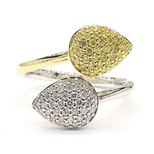 18K Solid Gold Round Lab Grown Yellow Diamond 0.62 Carat Cocktail Ring | Riyanika Jewels