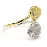 18K Solid Gold Round Lab Grown Yellow Diamond 0.62 Carat Cocktail Ring - Close Up | Riyanika Jewels