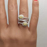 18K Solid Gold Pear Lab Grown Yellow Diamond 1.31 Carat Cocktail Ring - Alternate Angle | Riyanika Jewels