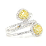 18K Solid Gold Oval Lab Grown Yellow Diamond 1.51 Carat Cocktail Ring - Close Up | Riyanika Jewels