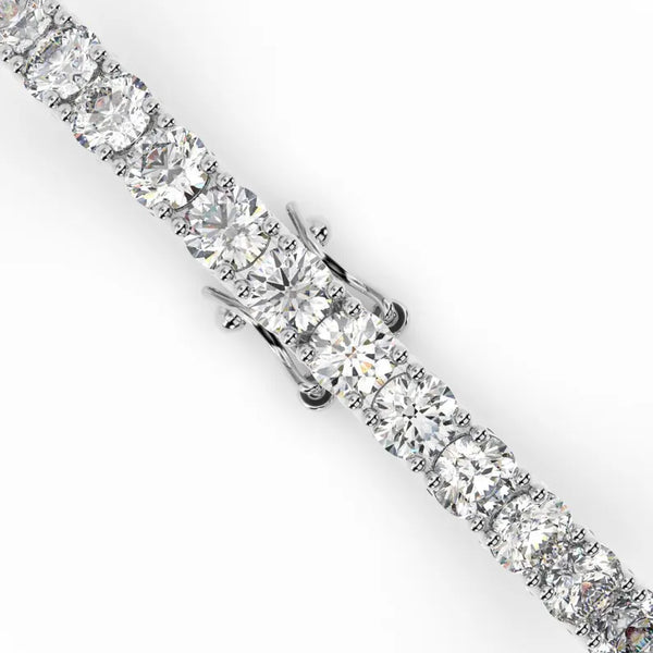 18K Solid Gold Lab Grown Diamond 7 Carat Infinity Tennis Bracelet - Side View | Riyanika Jewels