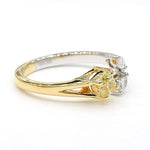 14K 0.6ct Lab Grown Yellow Diamond Cushion Cut Cocktail Ring