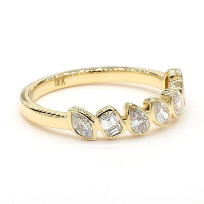 18K Solid Gold Emerald Lab Grown Diamond 0.73 Carat Cocktail Band | Riyanika Jewels
