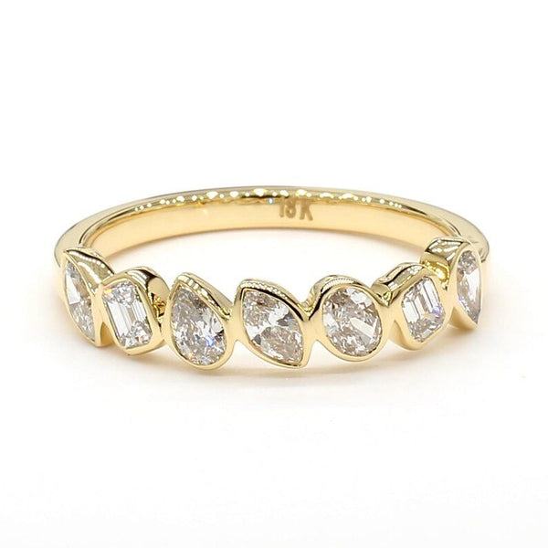 18K Solid Gold Emerald Lab Grown Diamond 0.73 Carat Cocktail Band - Side View | Riyanika Jewels