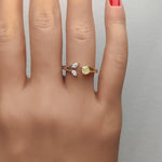14K 0.6ct Lab Grown Yellow Diamond Cushion Cut Cocktail Ring