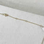 18K Solid Gold Marquise Diamond Chain Necklace - Side View | Riyanika Jewels