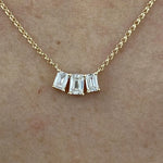 14K Lab Grown Diamond Emerald Cut Chain Necklace
