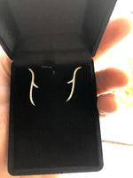 14K Solid Gold Natural Diamond Thorn Tribal Stud Earrings