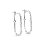 18K Solid Gold Lab Grown Diamond Lumiere Hook Hoop Earrings - Side View | Riyanika Jewels